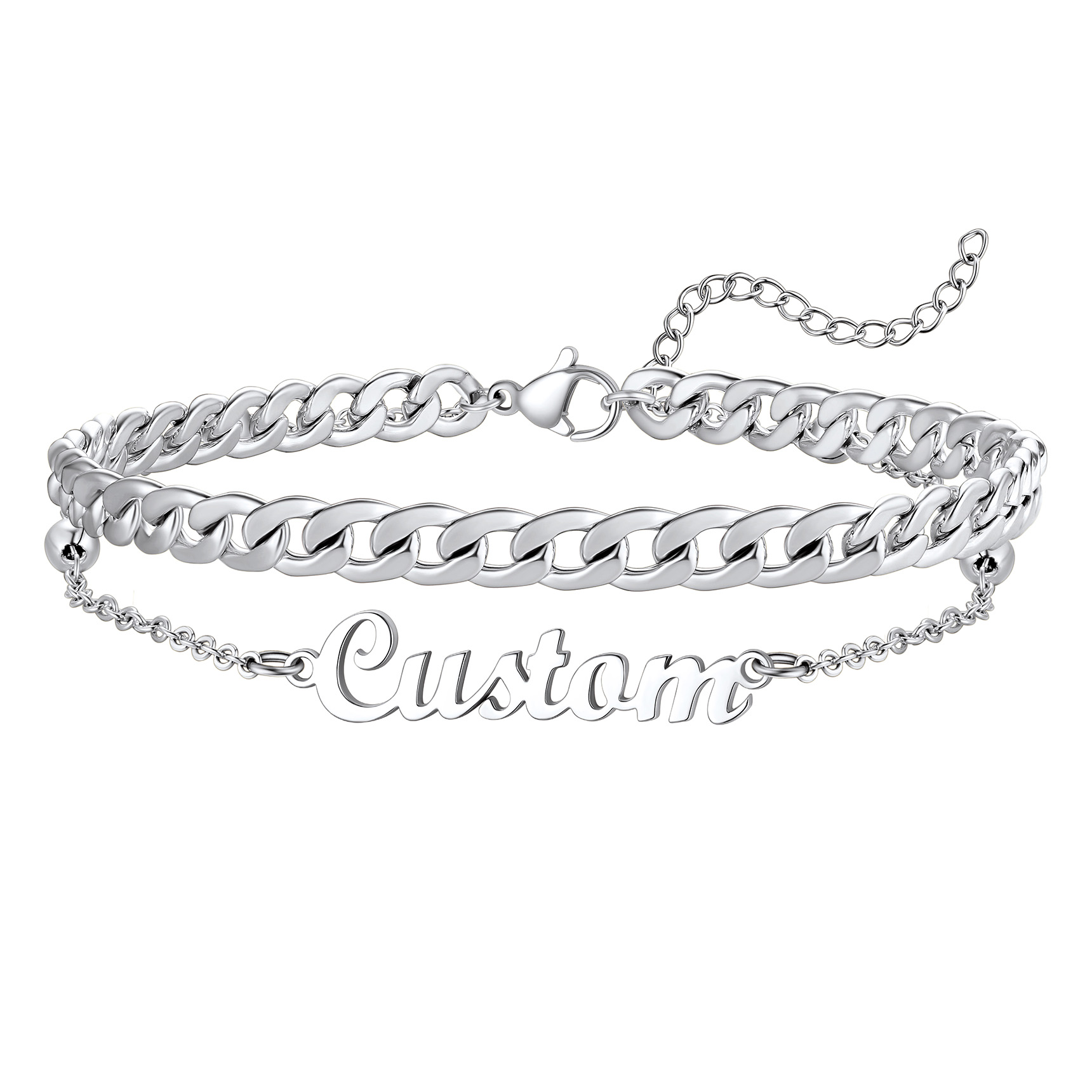 Chaîne de Cheville Ajustable en Acier Inoxydable pour Femme