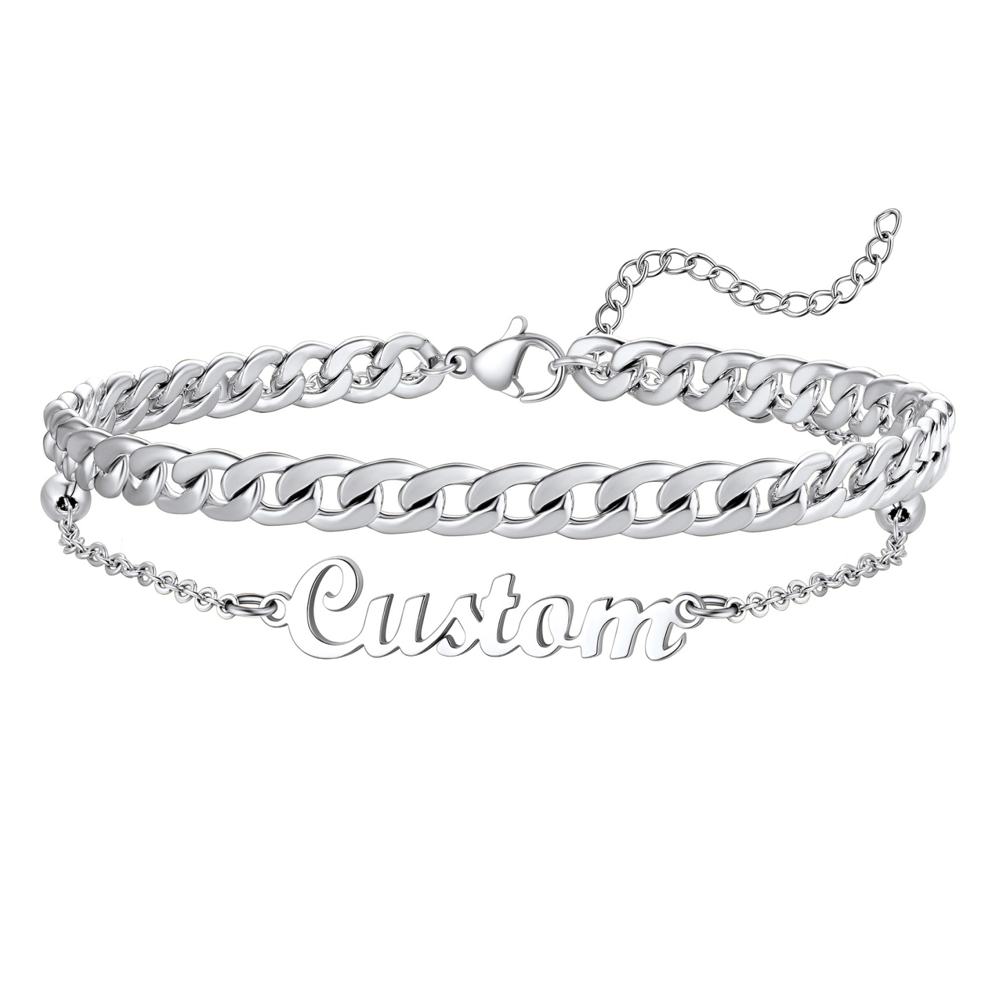 Chaîne de Cheville Ajustable en Acier Inoxydable pour Femme