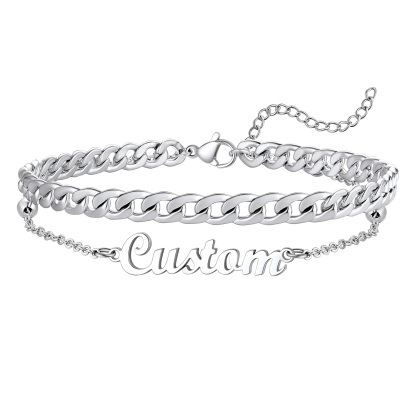 Chaîne de Cheville Ajustable en Acier Inoxydable pour Femme