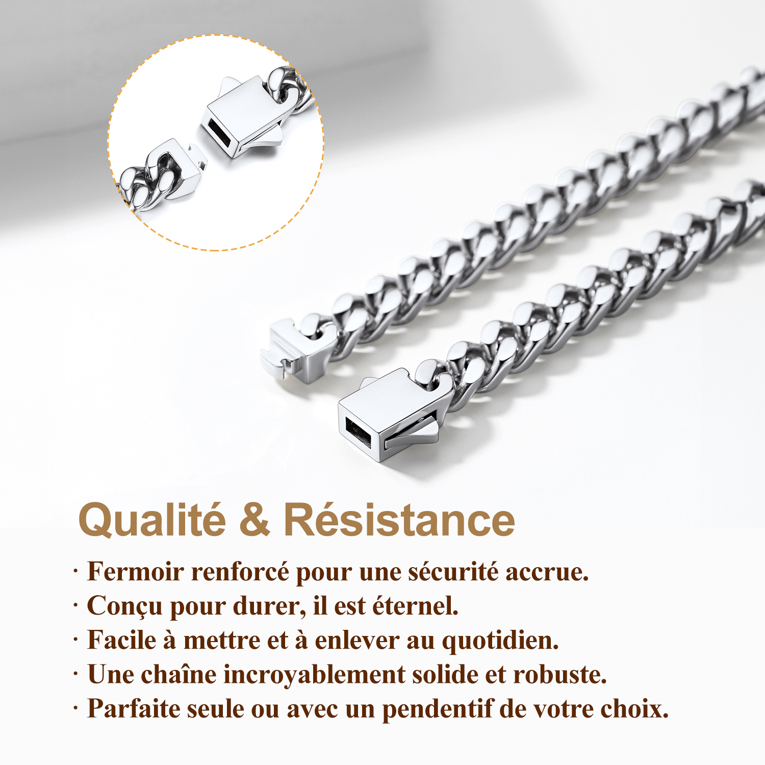 Chaîne Homme Cubaine Miami Durable