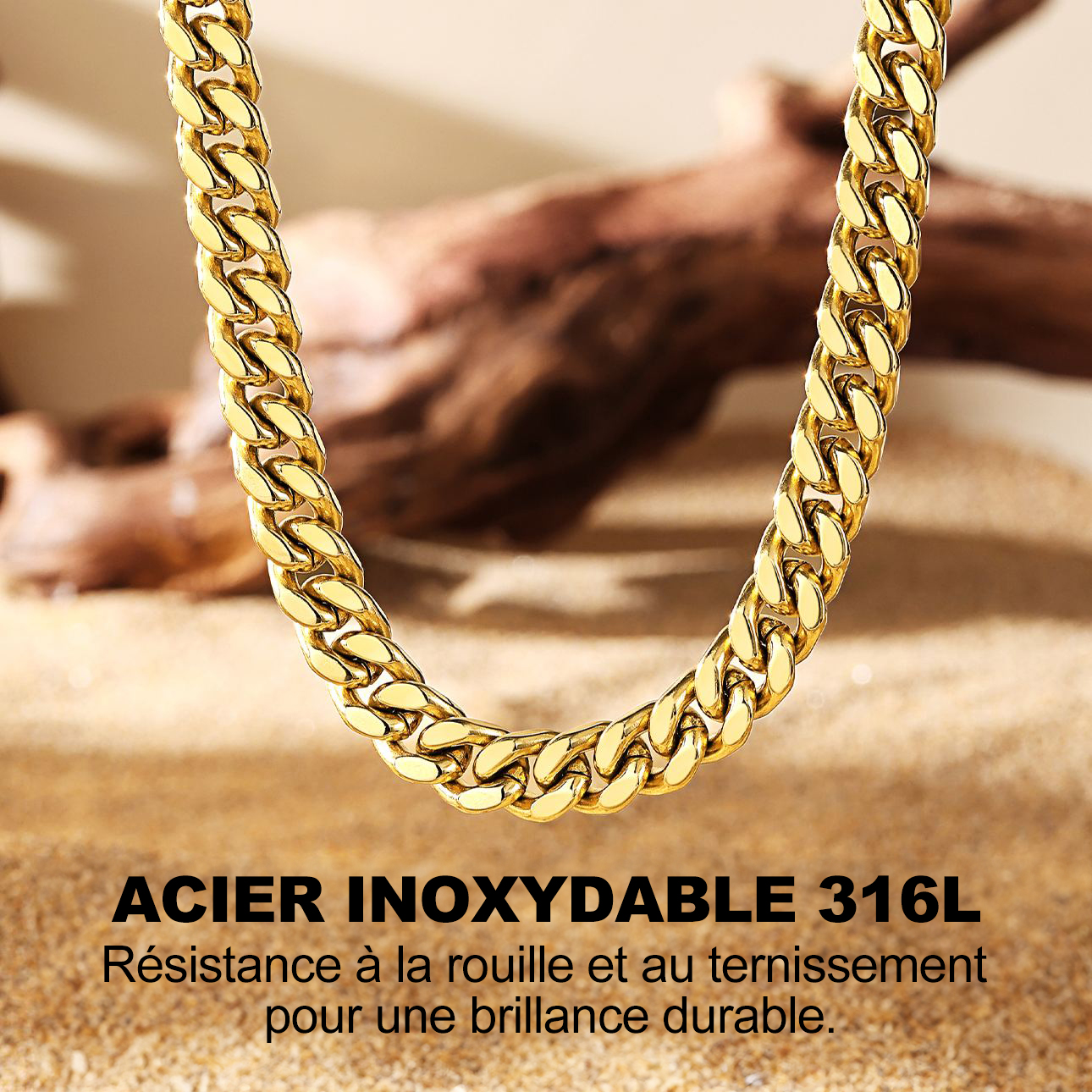 Chaîne Homme Cubaine Miami | Maillons Épais Acier Inoxydable