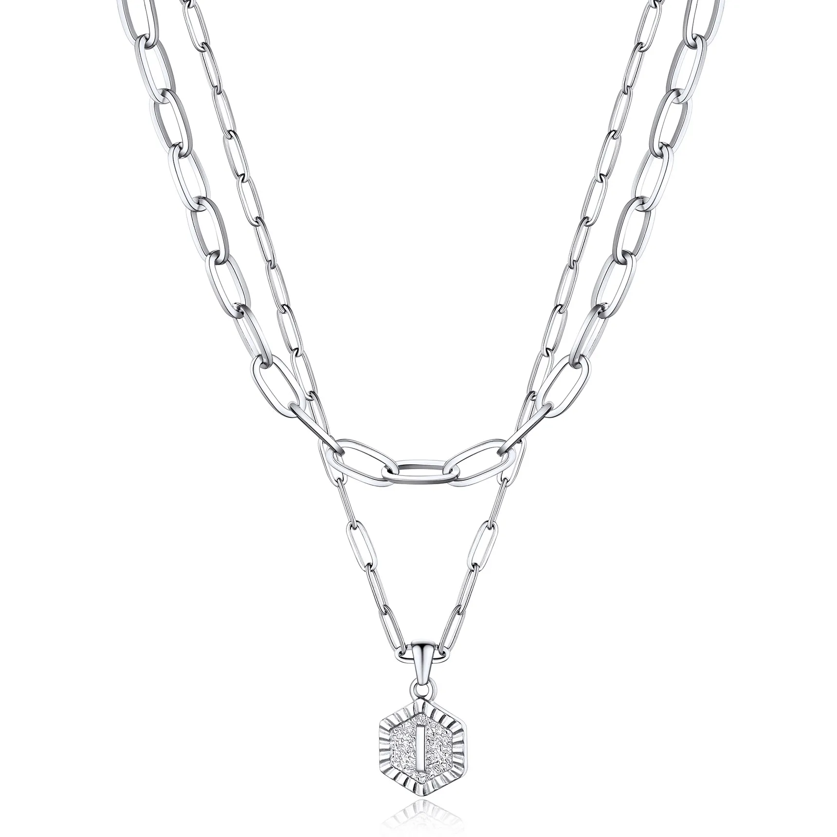 Colliers en Couche de 18K Or Initiales avec Chaîne Trousse-papiers I