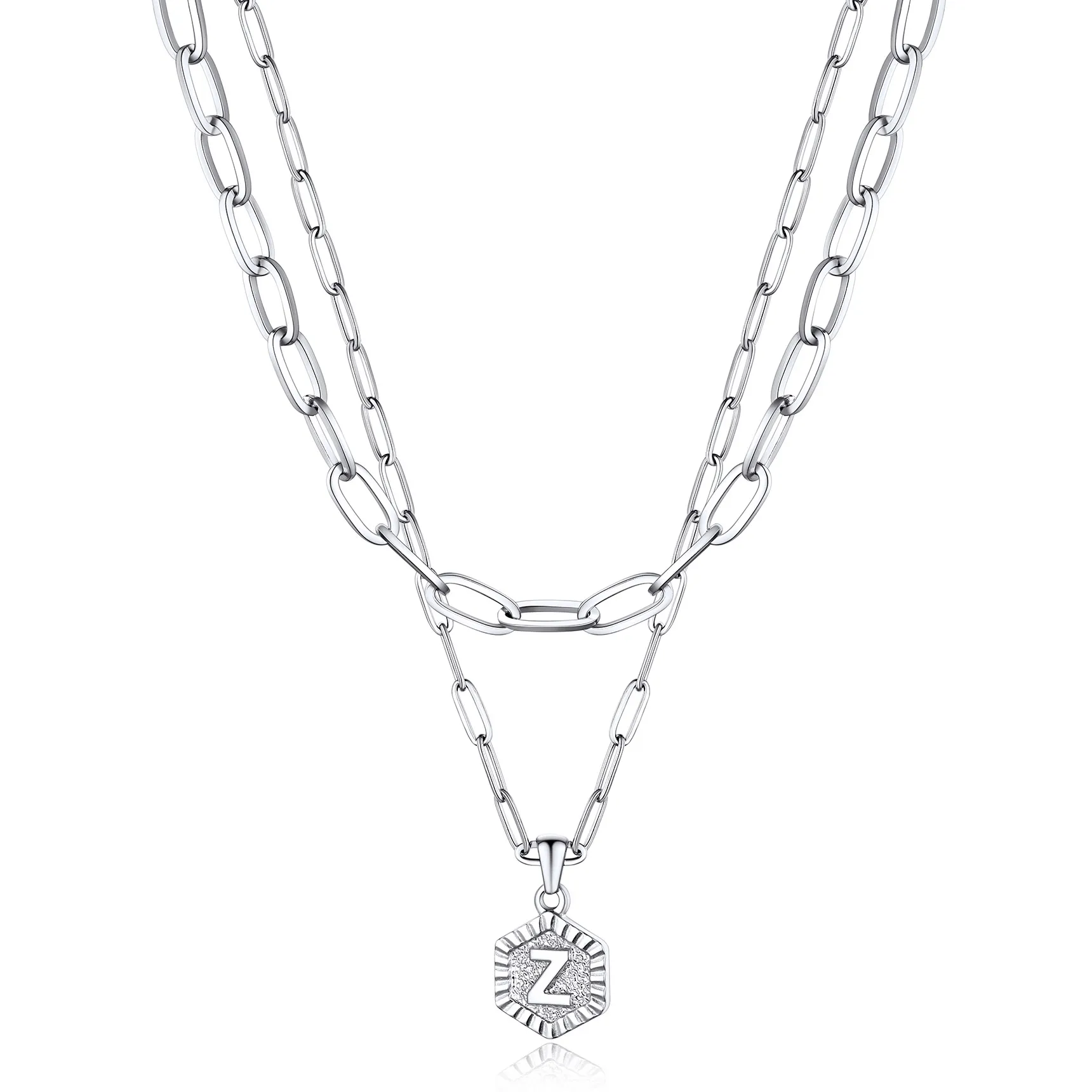 Colliers en Couche de 18K Or Initiales avec Chaîne Trousse-papiers Z