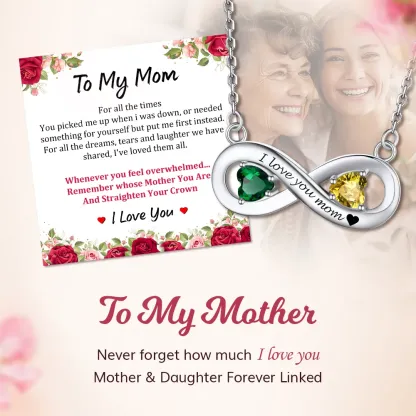 Collier Infini Personnalisé avec Pierres de Naissance pour Femme