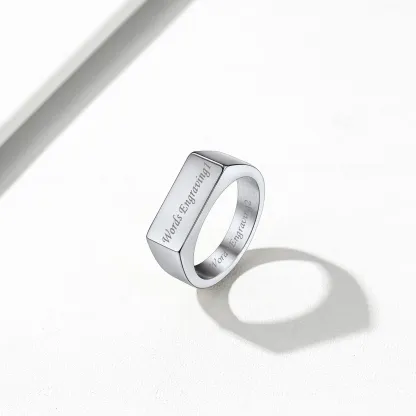 Bague Chevalière Personnalisée  Gravée Argenté