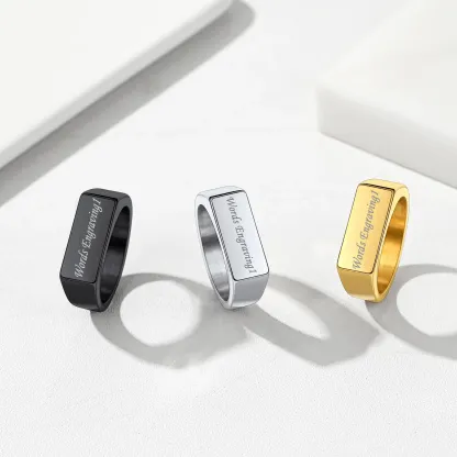 Bague Collection Chevalière Personnalisée en Acier Inoxydable Gravée 
