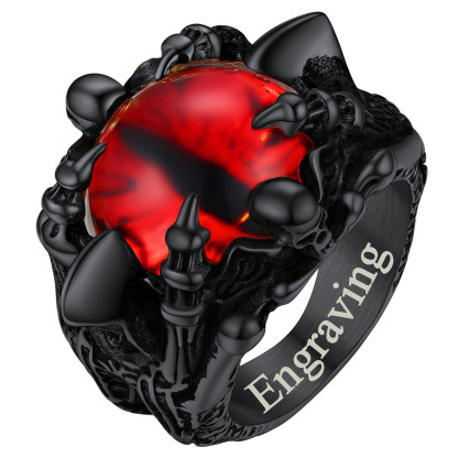 Bague Œil de Sauron Griffe de Dragon Motard Gothique pour Hommes