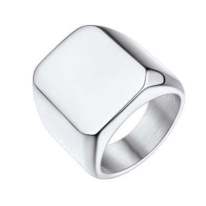 Bague Chevalière Homme/Femme Personnalisable en Acier Inoxydable