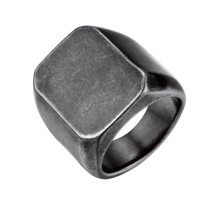 Bague Chevalière Homme/Femme Personnalisable en Acier Inoxydable Gris