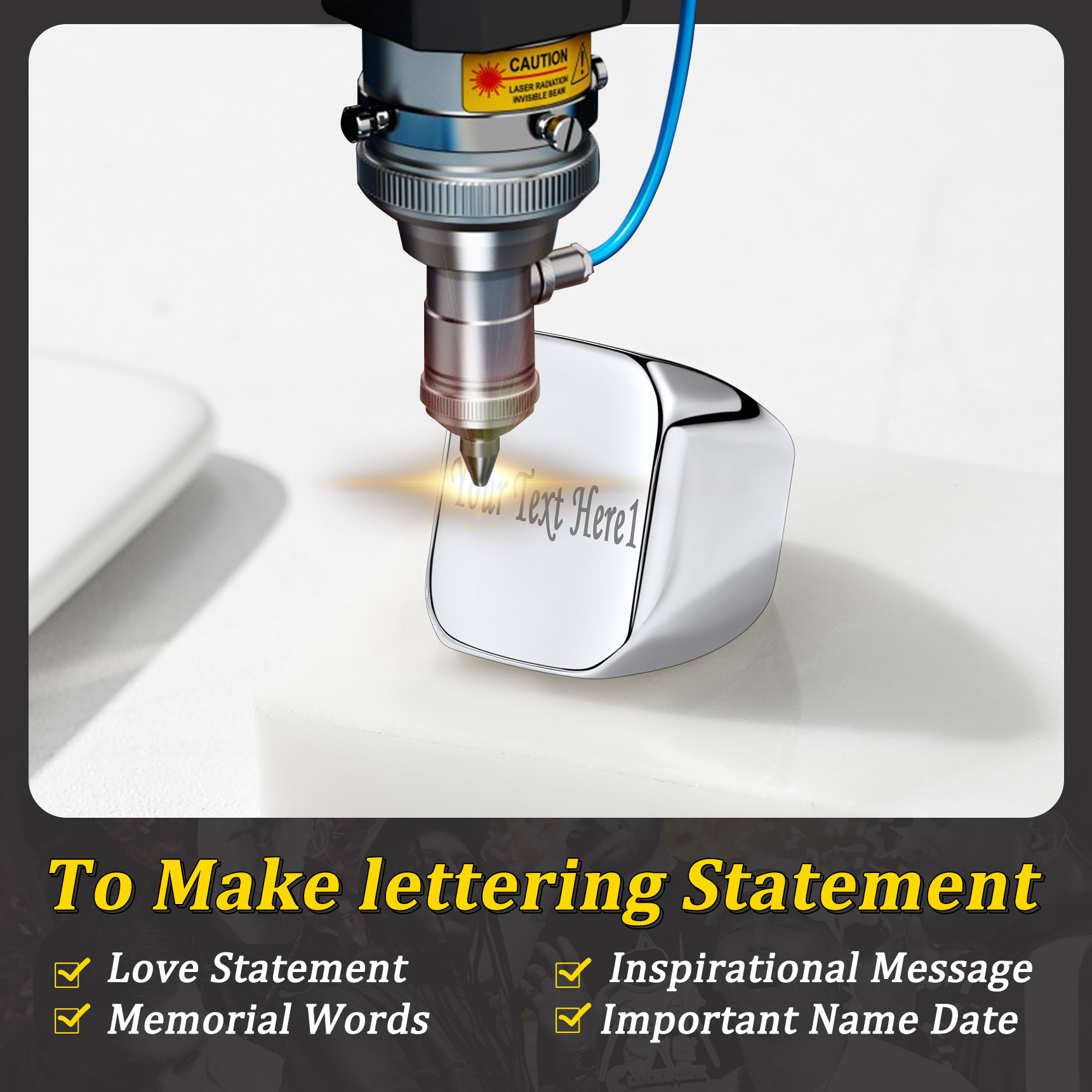 Bague Chevalière Homme/Femme Personnalisable en Acier Inoxydable detail