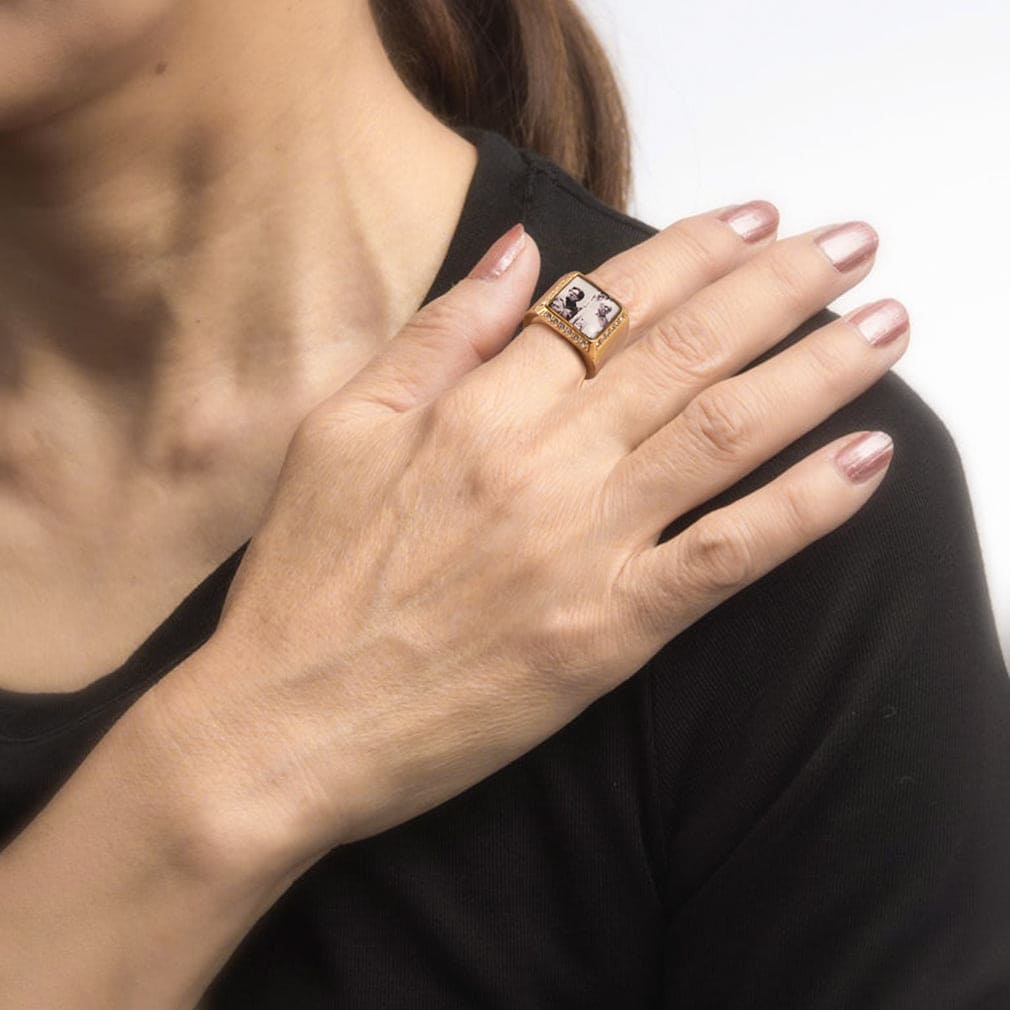 Bague Chevalière Personnalisée Rectangulaire pour femme 