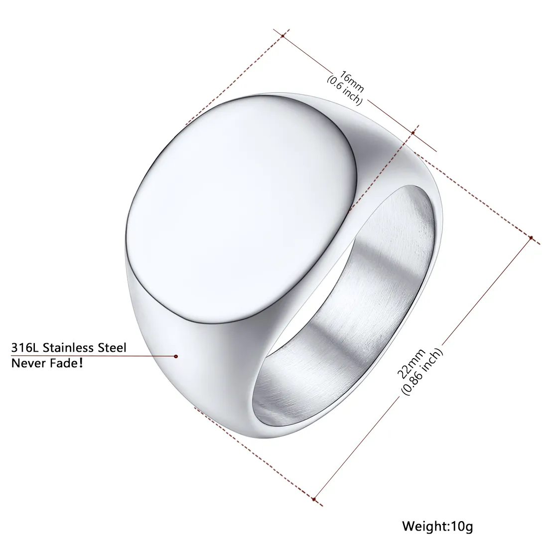 Bague Chevalière pour Homme avec Gravure Taille