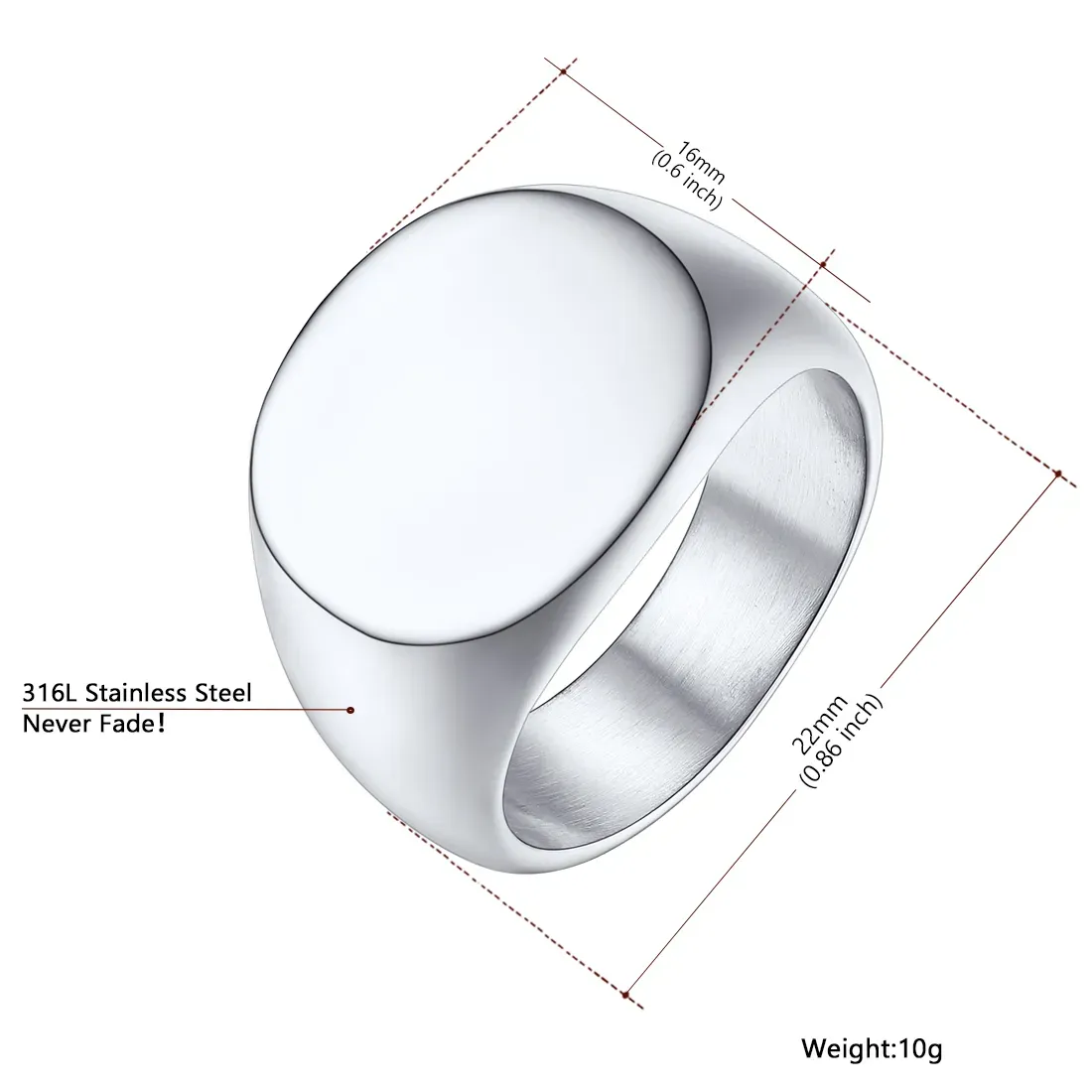 Bague Chevalière pour Homme avec Gravure Taille