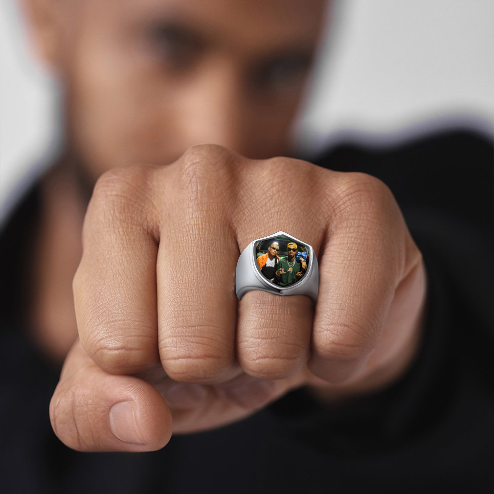 Bague Chevalière Photo Personnalisée avec Gravure de Nom