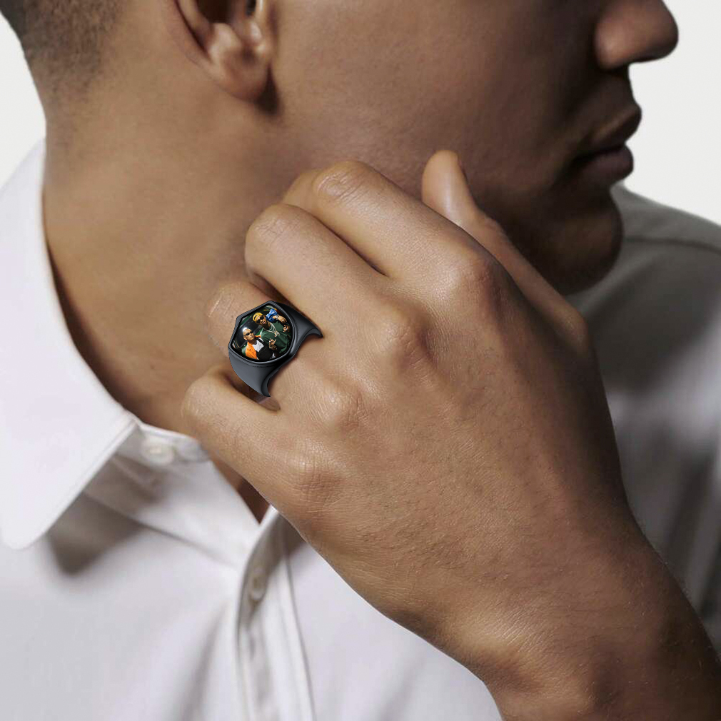 Bague Chevalière Photo Personnalisée avec Gravure de Nom