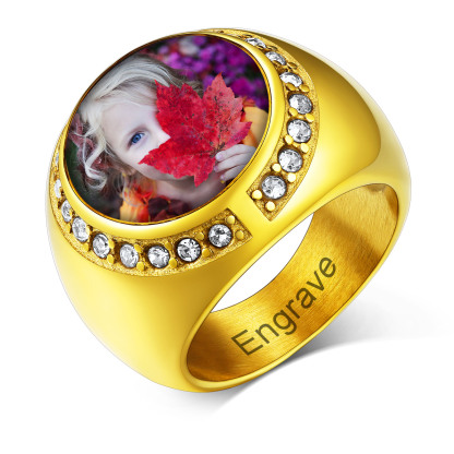Bague Homme Personnalisée Photo et Gravure