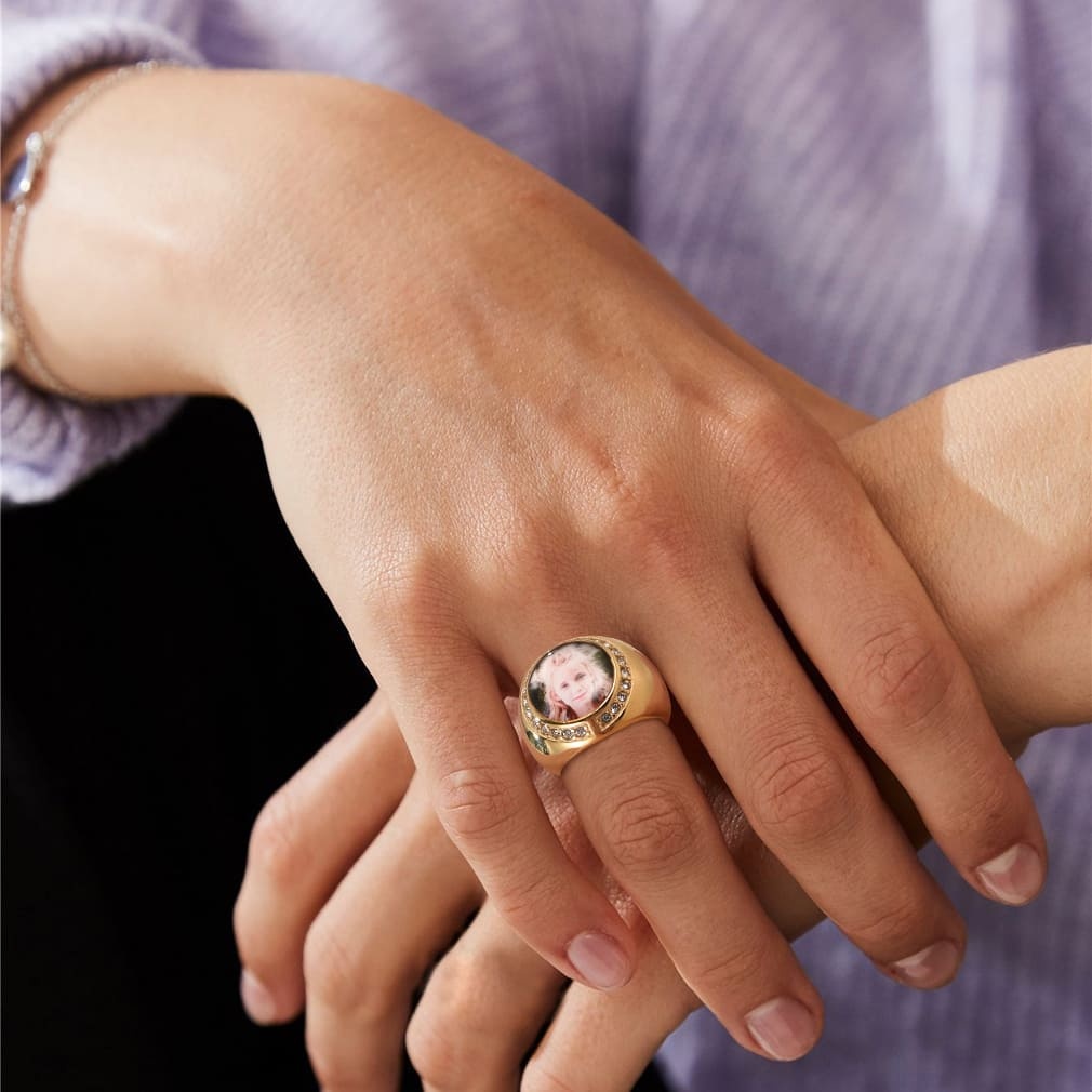 Bague Personnalisée Photo et Gravure