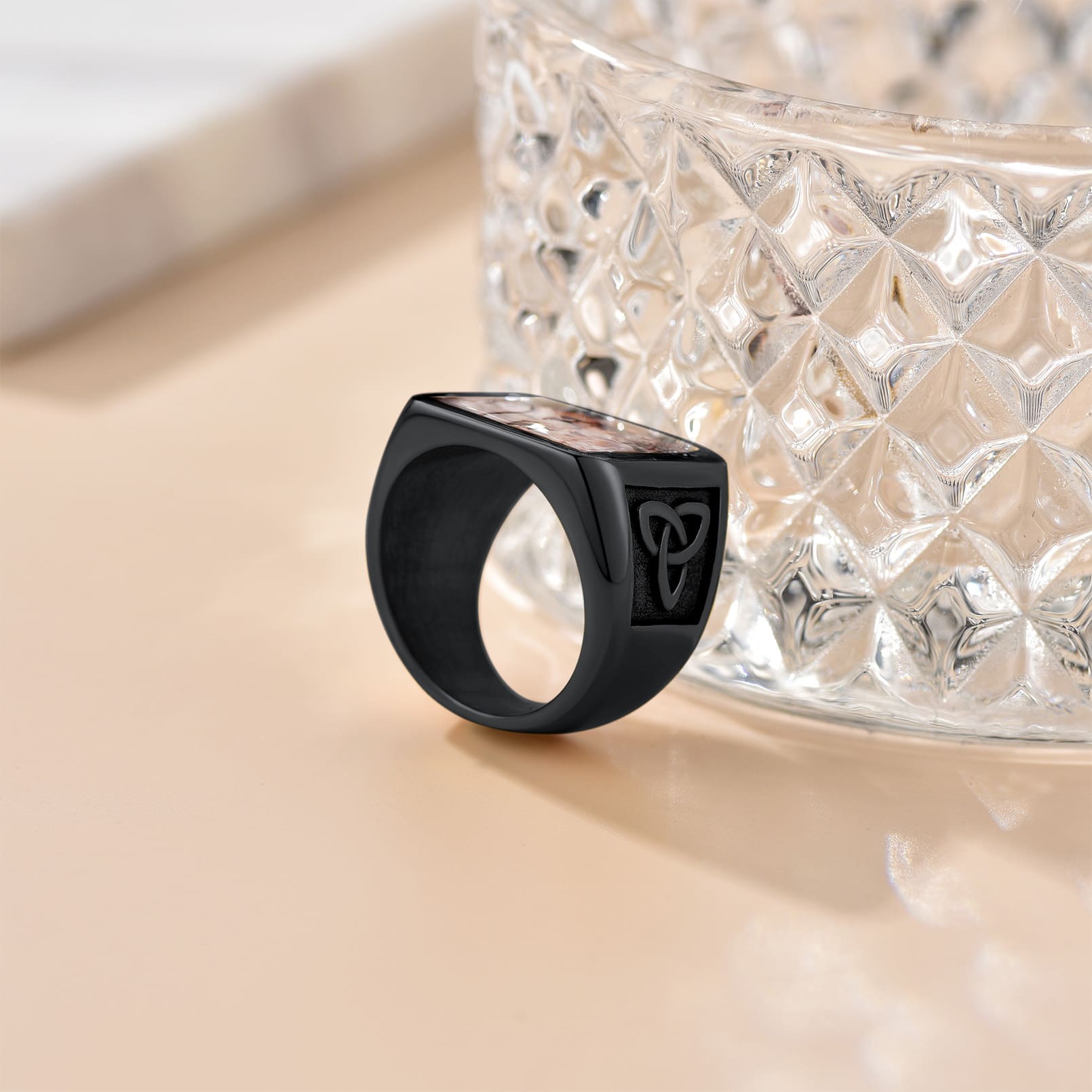 Bague Homme Personnalisée avec Photo noir