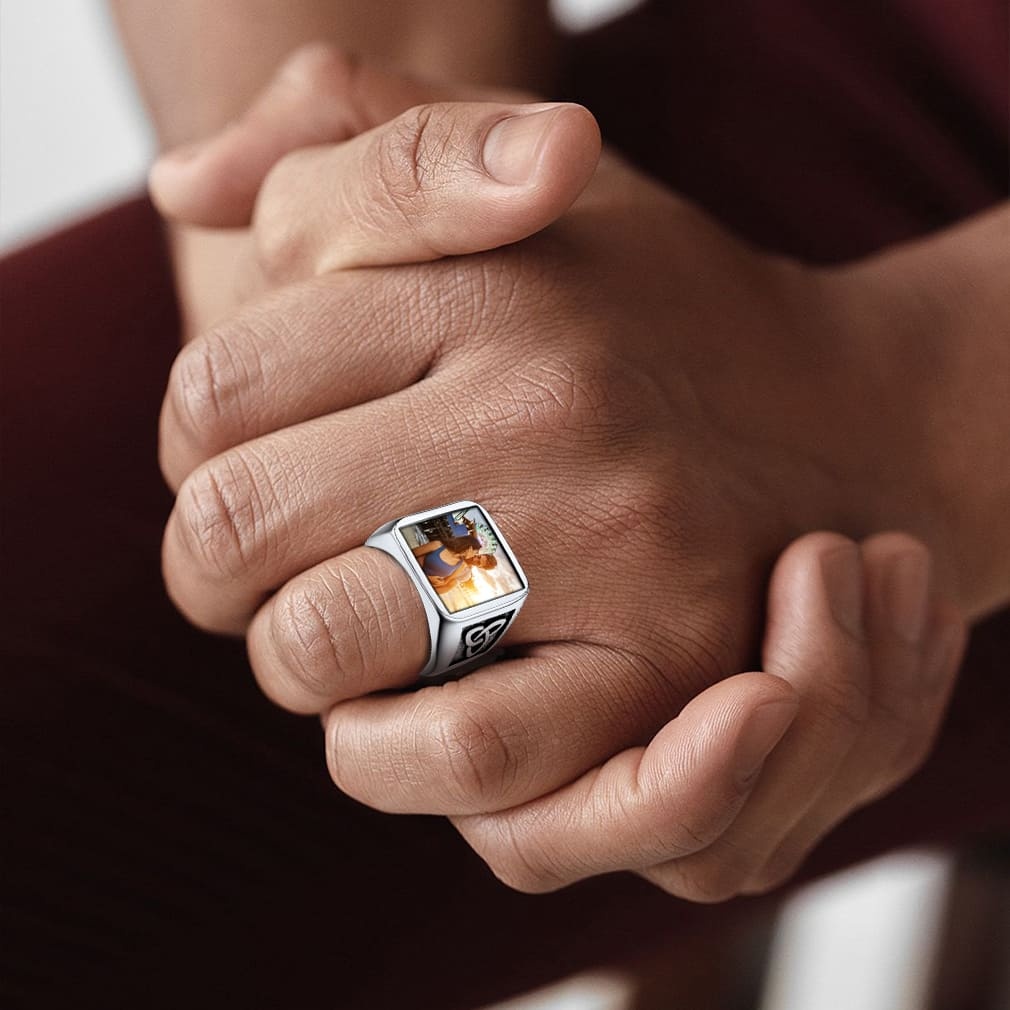 Bague Homme Personnalisée avec Photo 