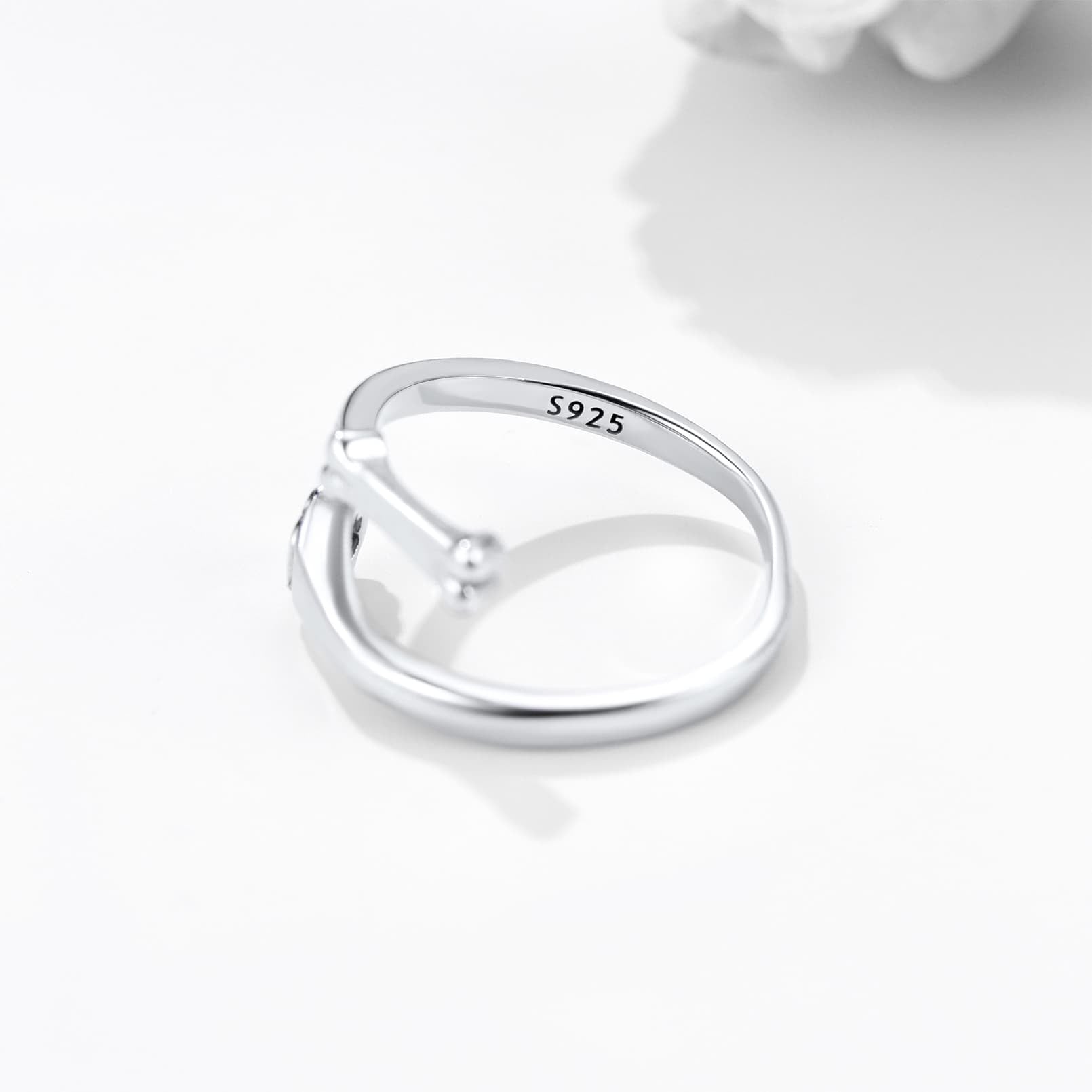 Bague Patte de Chat Gravée Ajustable en Argent 925