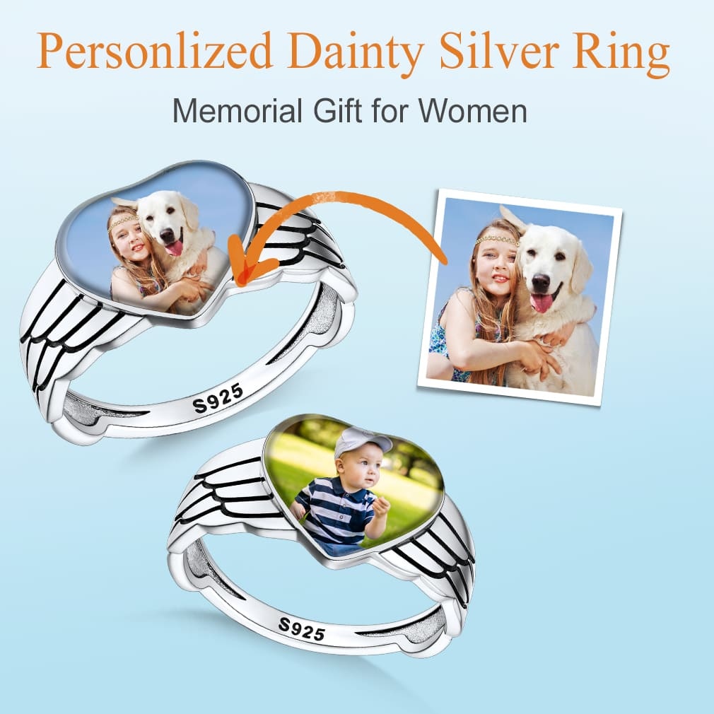 Bague Personnalisée Cœur avec photo