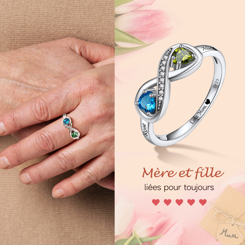 Bague Personnalisée avec Pierres de Naissance