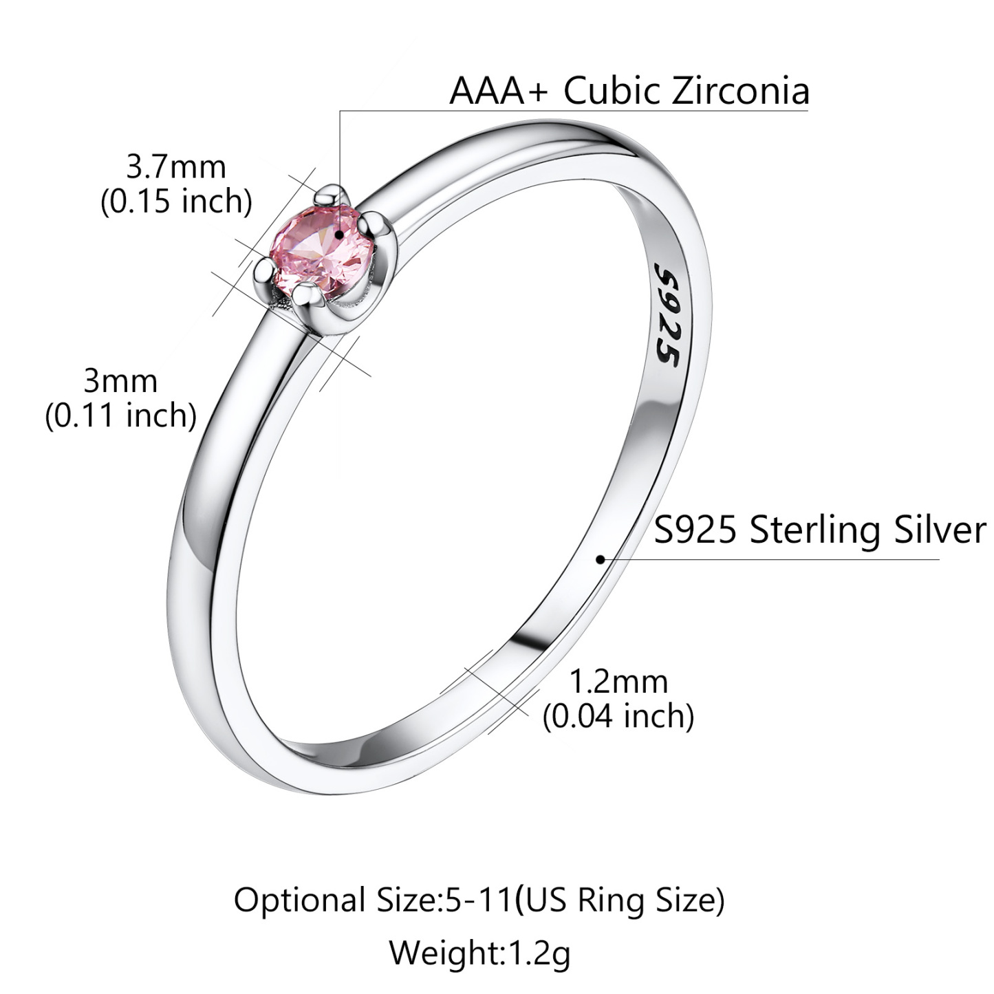 Bague Personnalisée avec Pierres de Naissance et Prénom