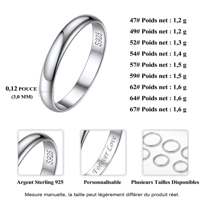 Bague Personnalisée pour Couple taille