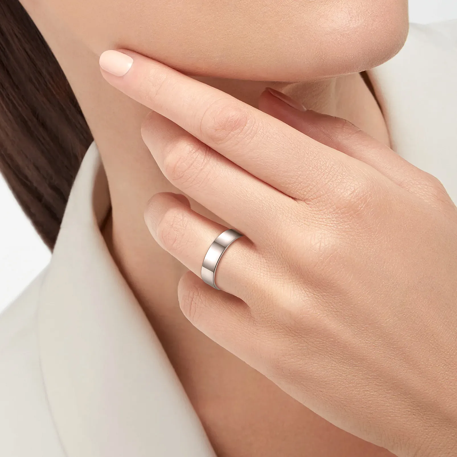 Bague de Mariage Personnalisée en Argent Sterling 925 avec Gravure Modèle