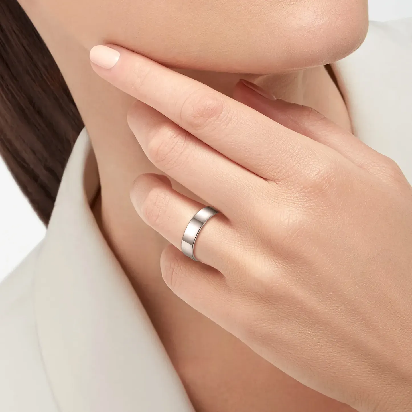 Bague de Mariage Personnalisée en Argent Sterling 925 avec Gravure Modèle