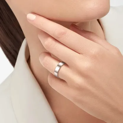 Bague de Mariage Personnalisée en Argent Sterling 925 avec Gravure Modèle