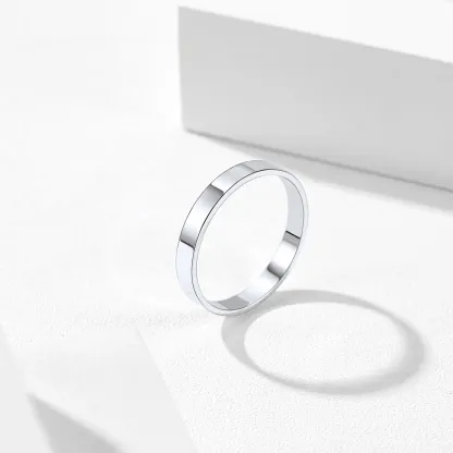 Bague de Mariage Personnalisée en Argent Sterling 925 avec Gravure 3mm