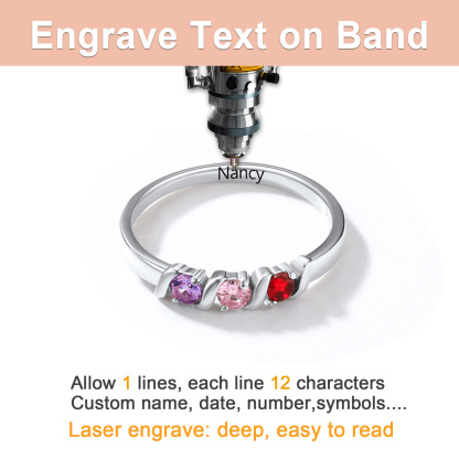 Bague en Argent Sterling Personnalisée 