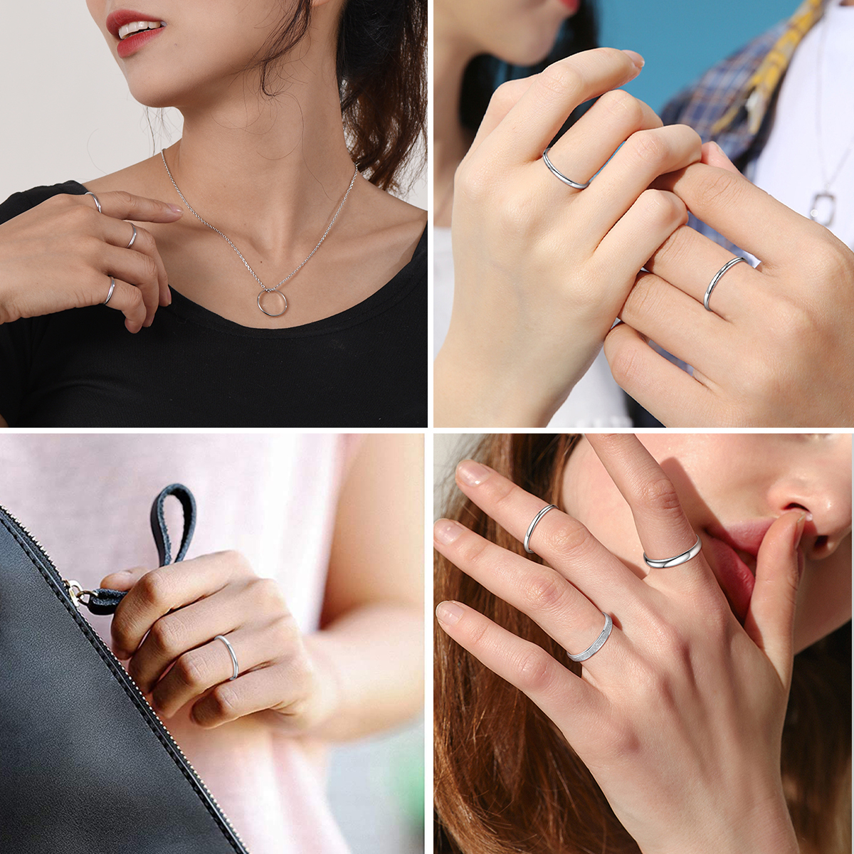 Bague en Argent Sterling Personnalisée pour Couple