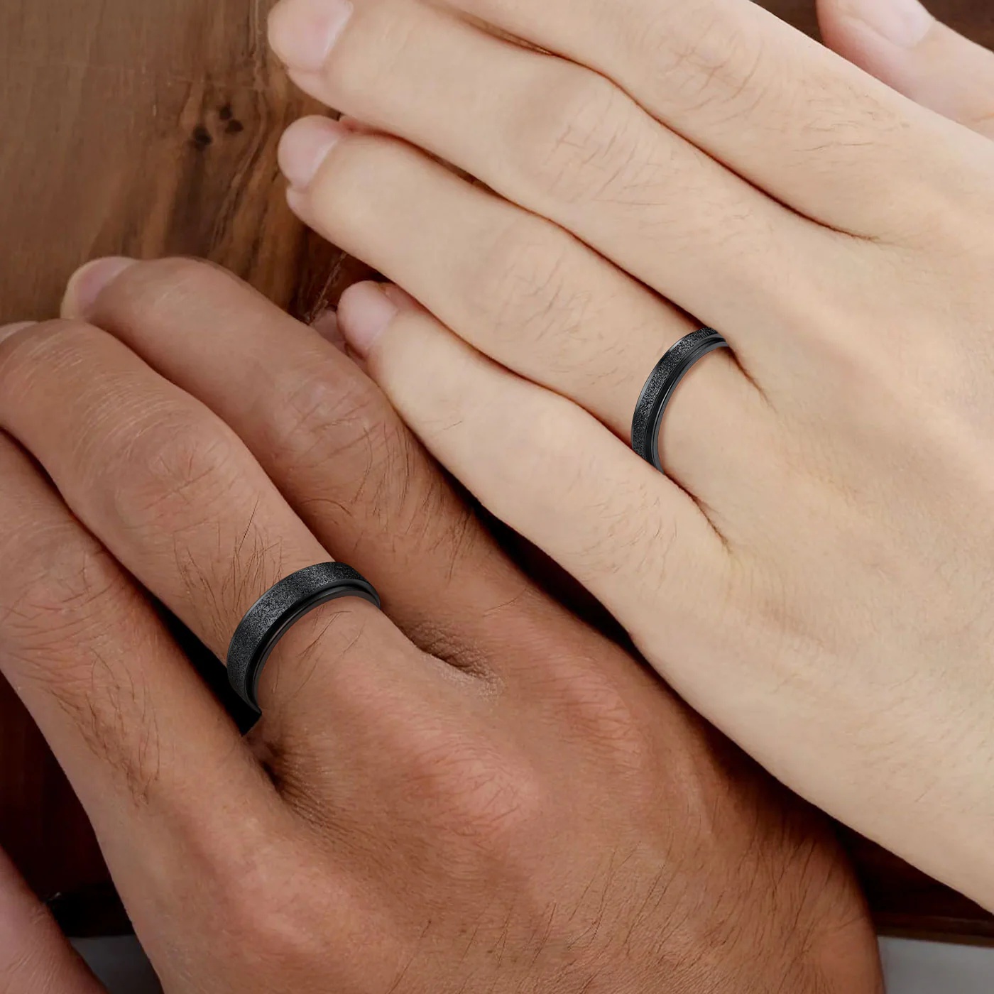 Bagues de Promesse Tournantes Personnalisées pour Couple Cadeau Saint-Valentin