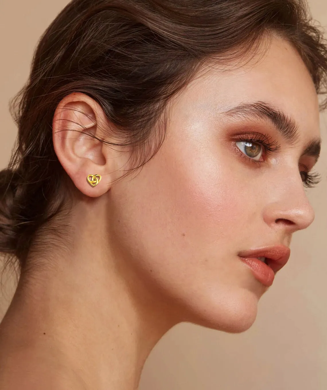 Boucles d’Oreilles Clous Cœur Nœud Celtique en Argent Sterling 925 pour femme