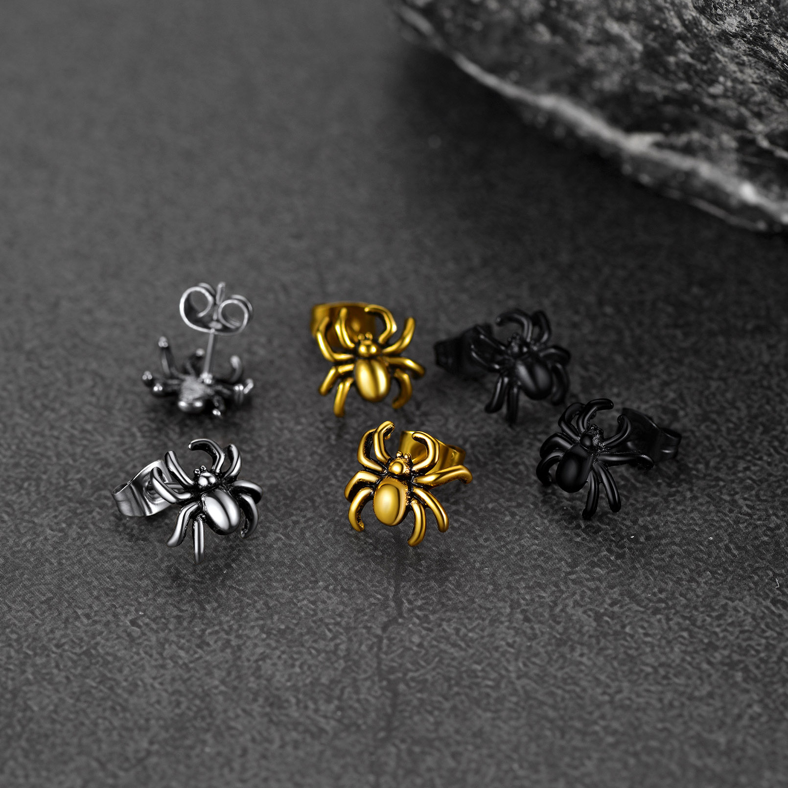Boucles D'oreilles Araignée Gothique Hypoallergéniques | Cadeau Fantaisie Pour Femmes - Style Vintage - 4