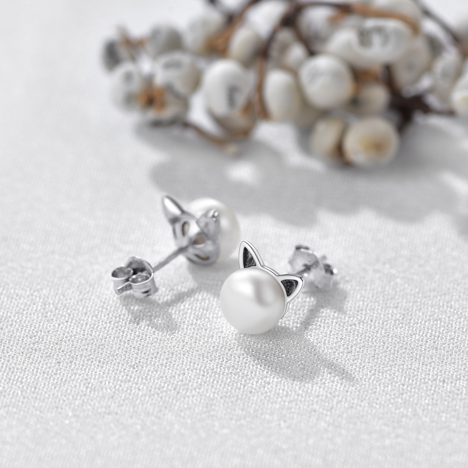 Boucles d'Oreilles Clou Chat Mignon 