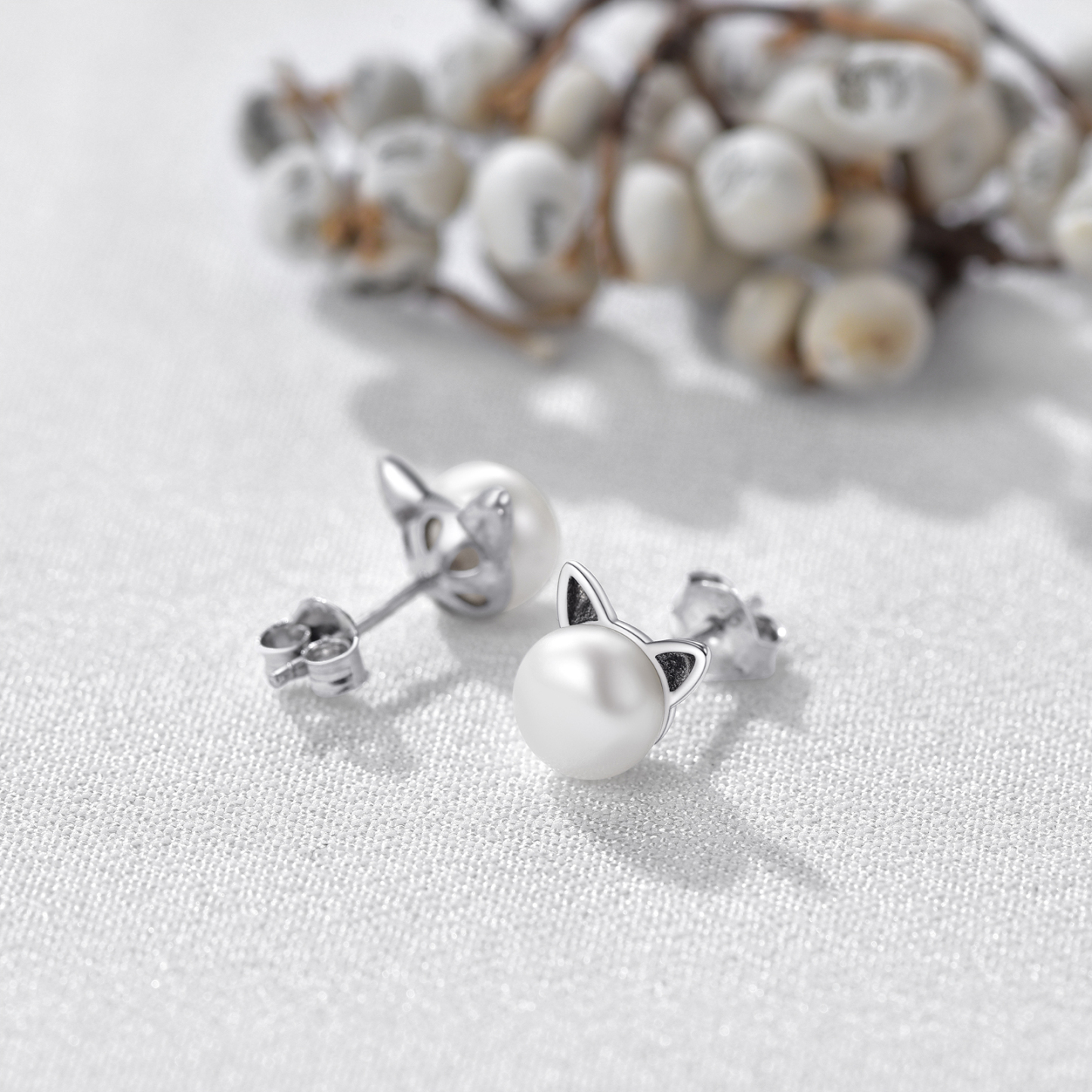 Boucles d'Oreilles Clou Chat Mignon 