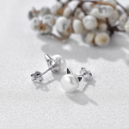 Boucles d'Oreilles Clou Chat Mignon 