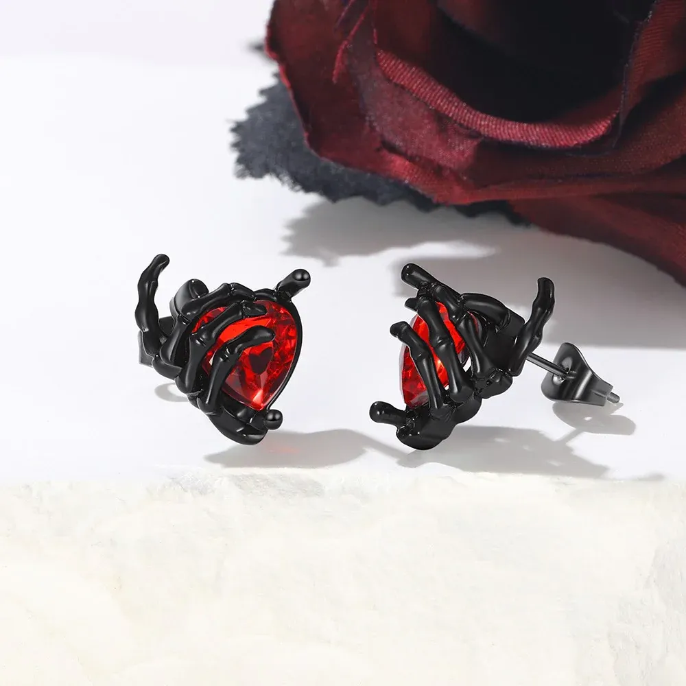  Boucles d'Oreilles Gothique noir 