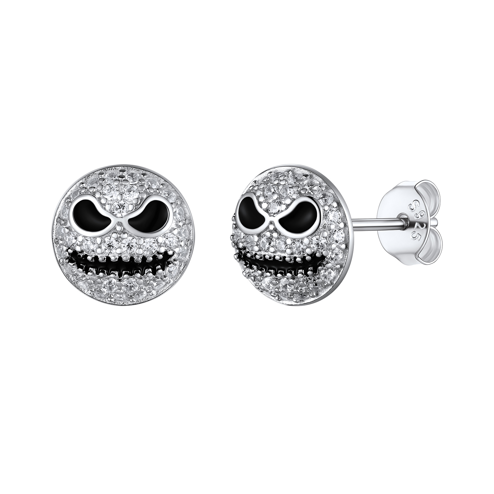 Boucles d'Oreilles Puces Jack Skellington en Argent 925 Cadeau d'Halloween