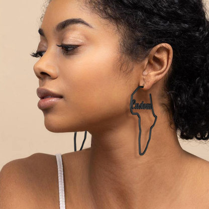 Boucles d’Oreilles Carte d’Afrique Cadeau personnalisé femme