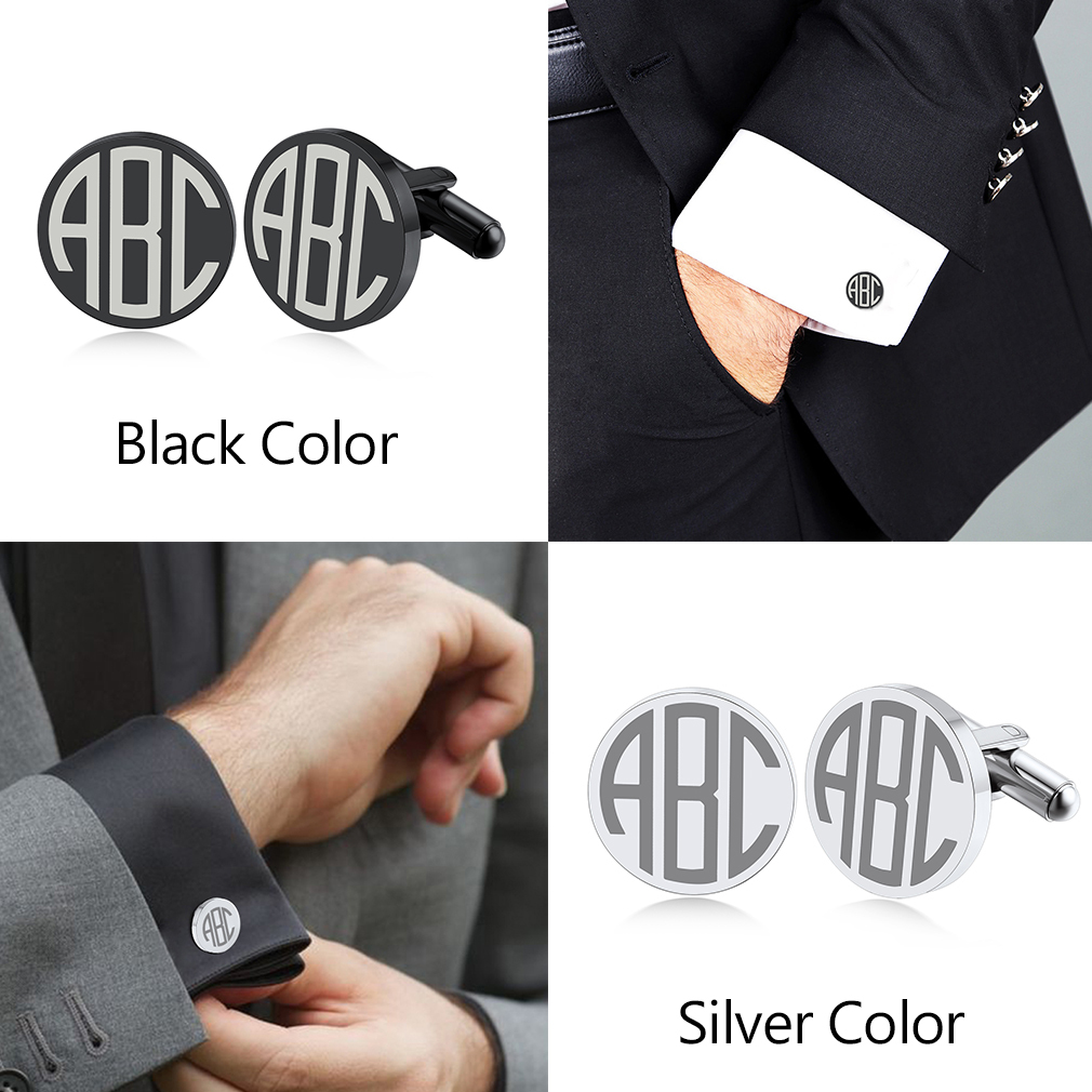 Boutons de Manchette Gravés Initiales | Cadeau Fête des Pères