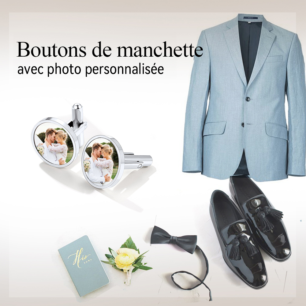 Boutons de Manchette Personnalisés avec Photo
