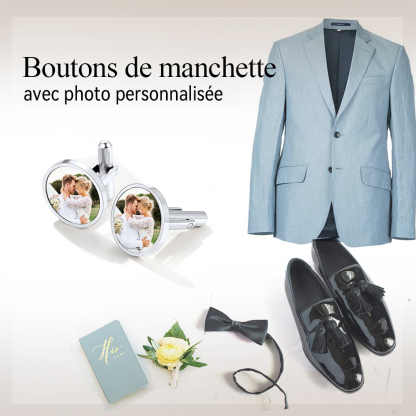 Boutons de Manchette Personnalisés avec Photo