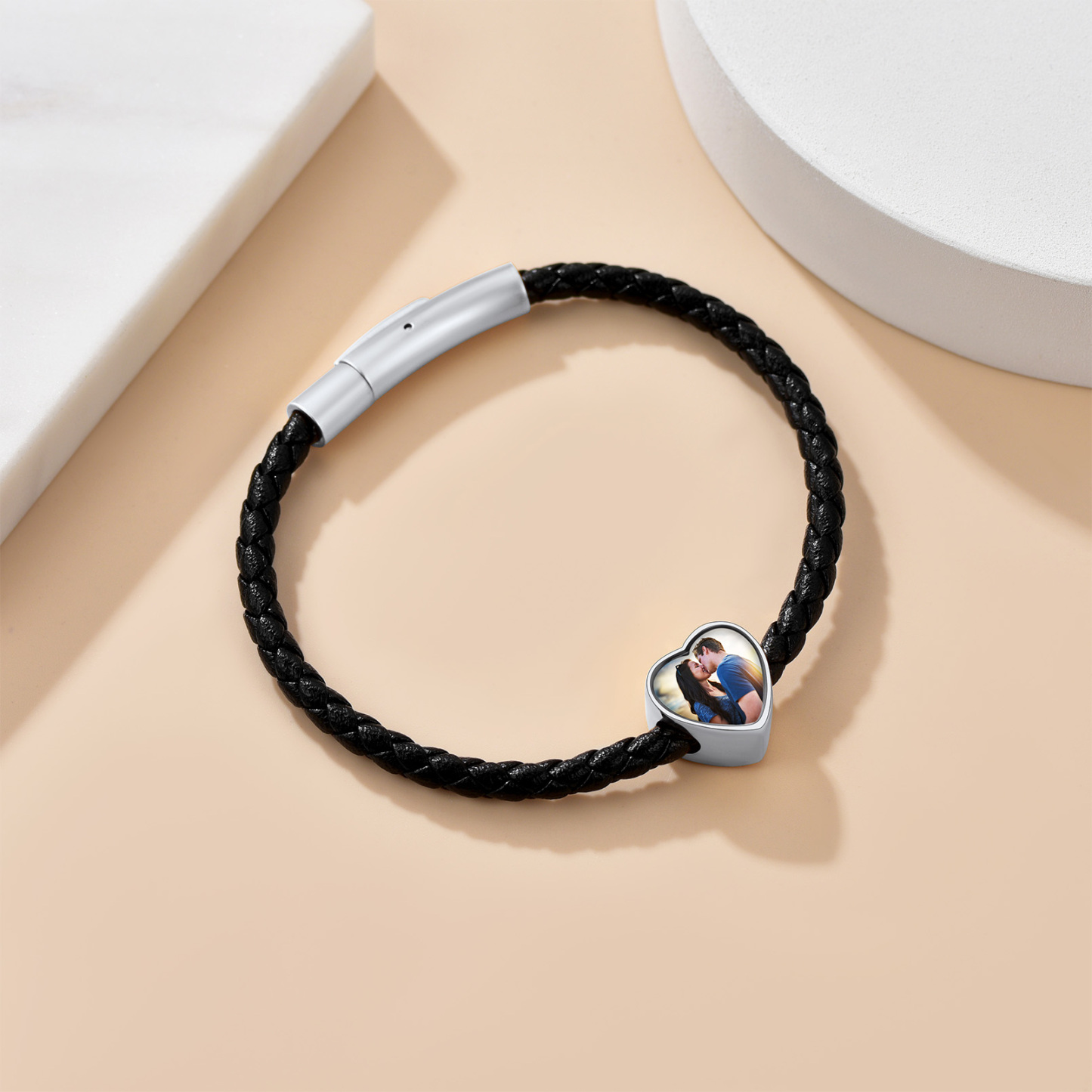 Bracelet Cœur avec Double Photo 