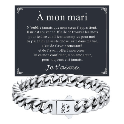 Bracelet Chaîne Cuban Personnalisé avec carte