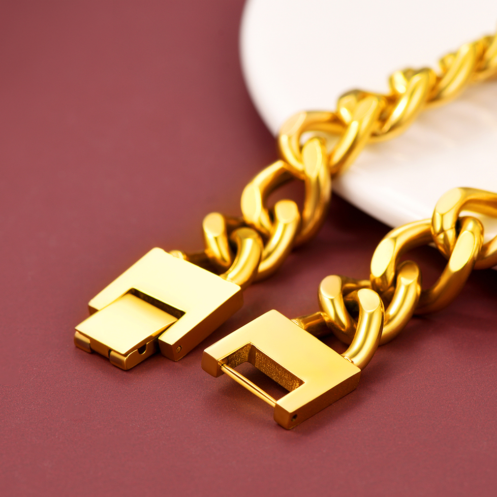 Bracelet Chaîne  Doré avec Croix pour Homme