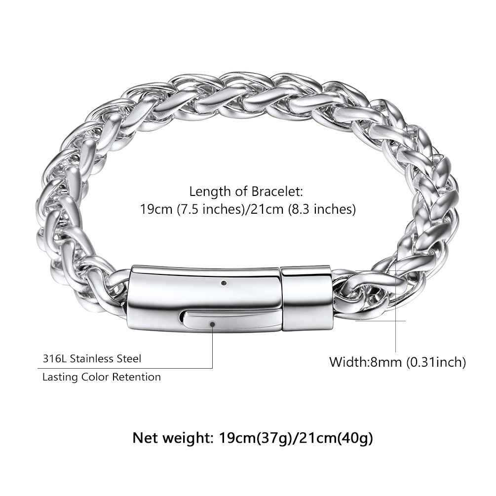 Bracelet Chaîne Fermoir Magnétique Élégant pour Homme